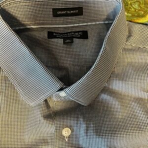 Banana Republic Monochrome Checkered Shirt Xl 17”